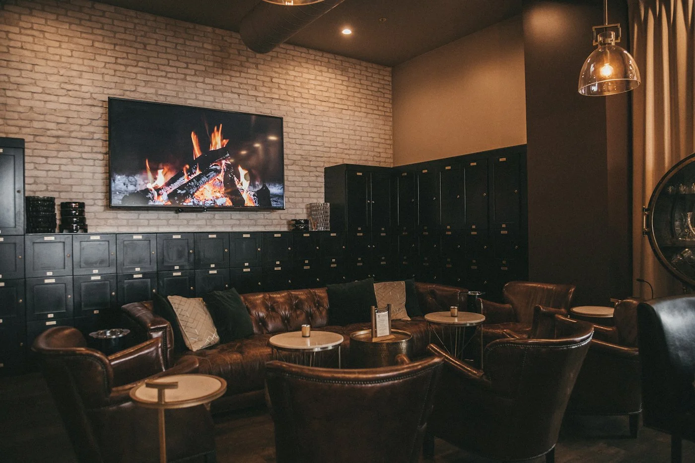 Members lounge with private lockers